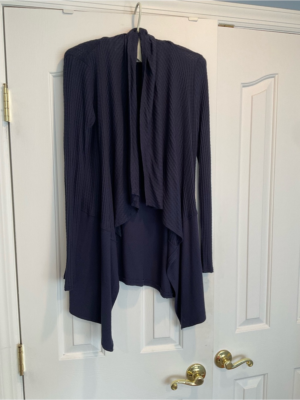 Velvet by Graham & Spencer Navy Draped Open-Front Cardigan